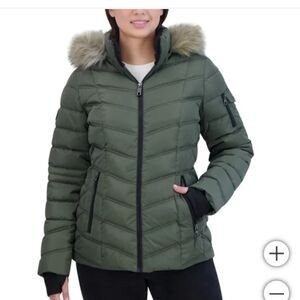 Nautica Ladies' Puffer with Faux Fur Hood, nwt XXL